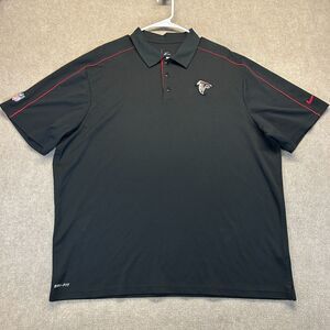 Atlanta Falcons Nike On-Field Polo Shirt Men's 2XL Black Short Sleeve Dri-Fit